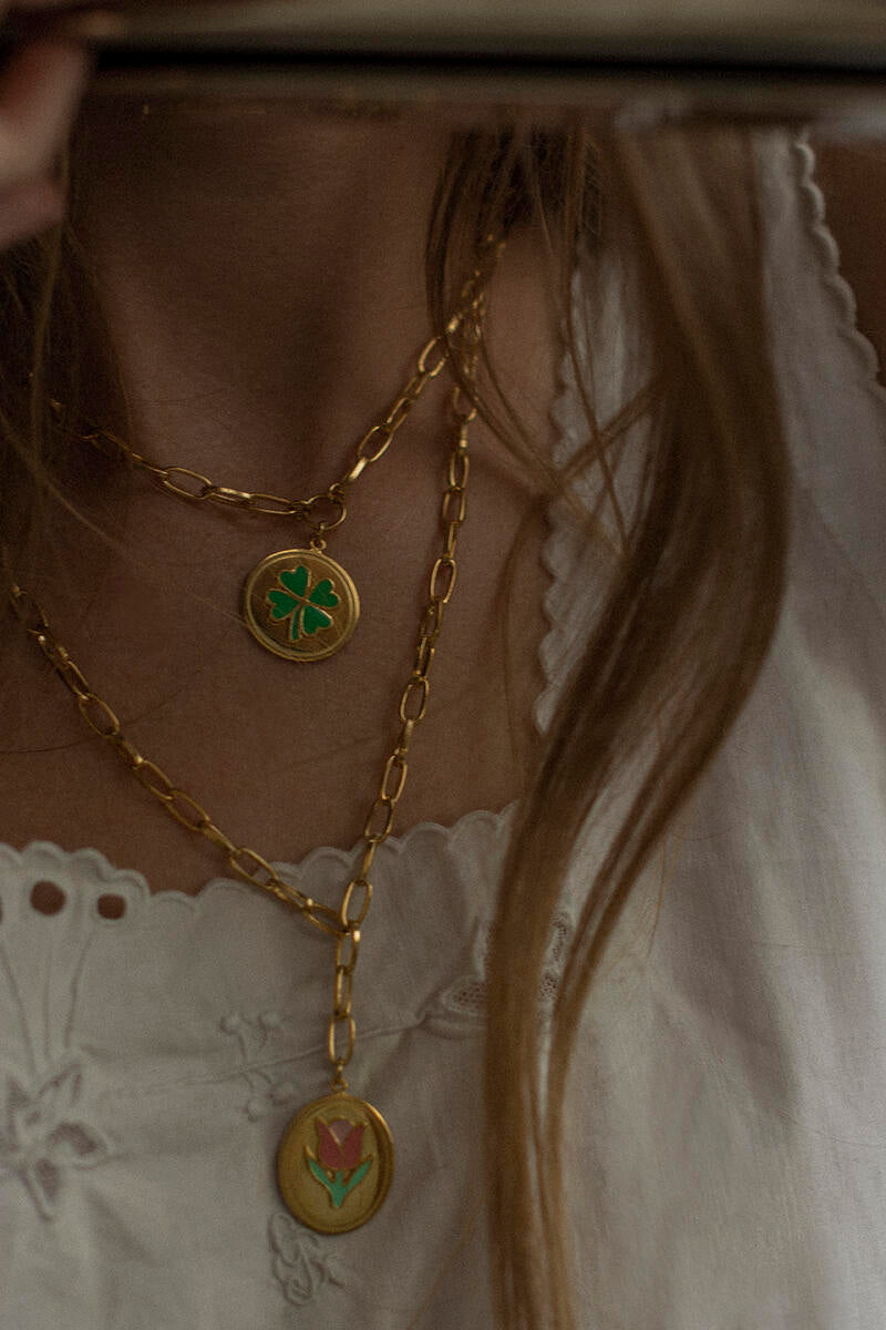 Collier trèfle Gold clover - W.Garcia