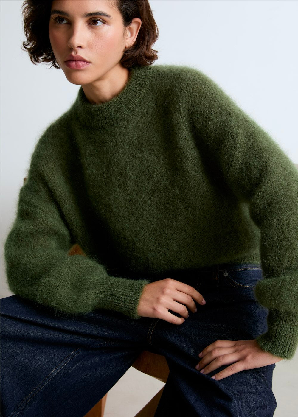 Pull Jane en mohair olive Surprise - photo 1