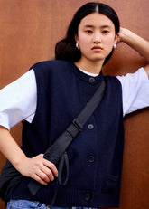 Cardigan sans manches Margaux navy Surprise - photo 3