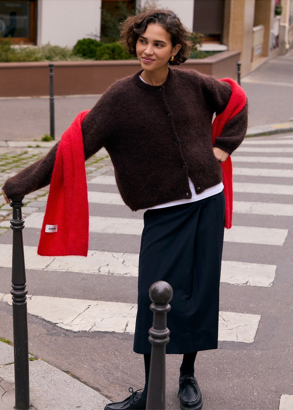 Cardigan Olivia en mohair chocolat Surprise - photo 2