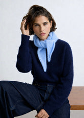 Écharpe triangle Jenna en mohair bleu ciel Surprise - photo 1