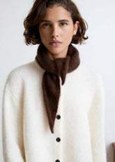 Écharpe triangle Jenna en mohair chocolat Surprise - photo 1