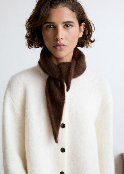 Écharpe triangle Jenna en mohair chocolat Surprise - photo 1