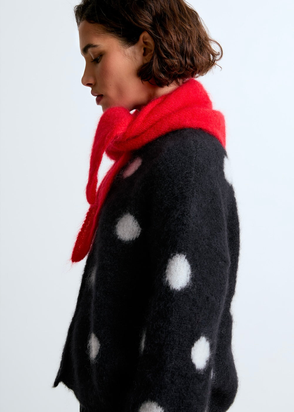 Écharpe triangle Jenna en mohair rouge Surprise - photo 1