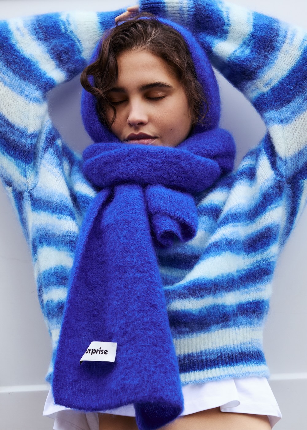 Pull Mary en mohair rayures bleues Surprise - photo 3