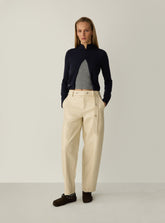 Pantalon barrel Noosa écru en simili cuir Laagam - photo 1