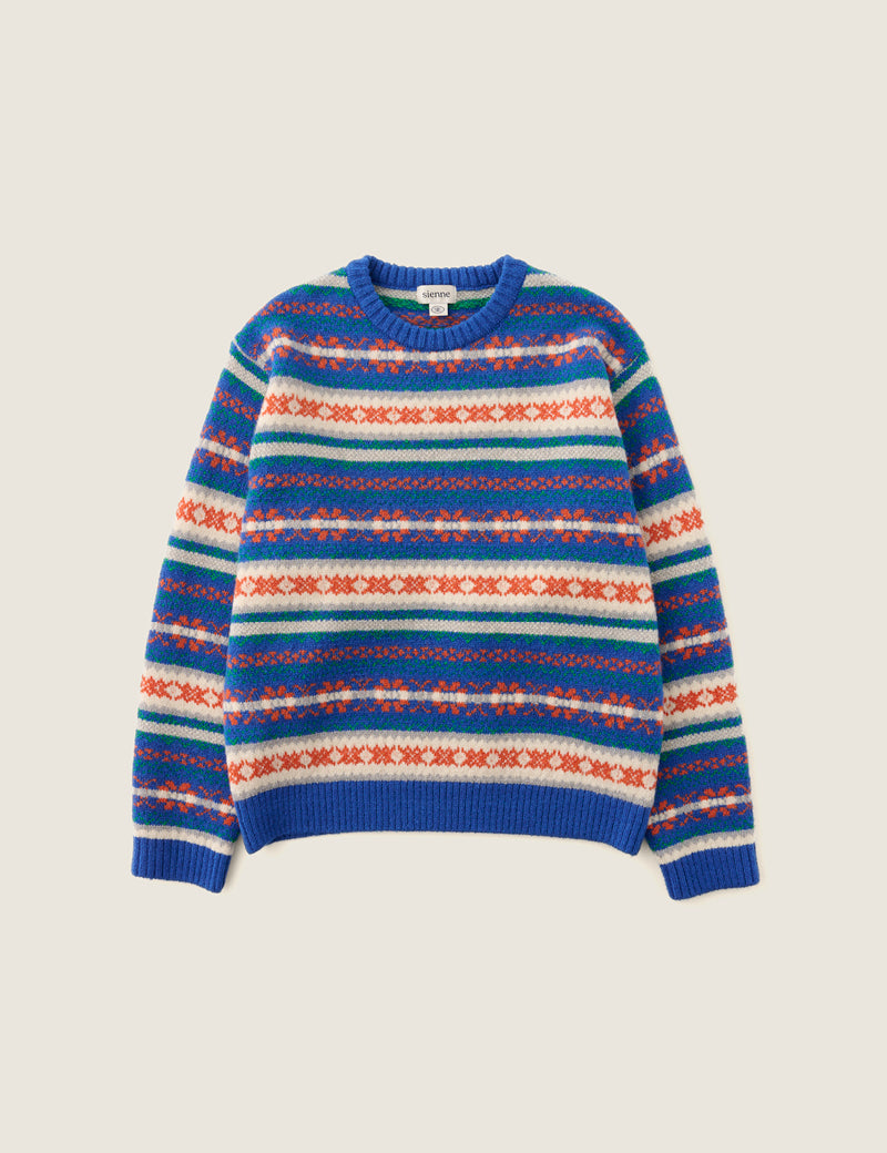 Pull Jacquard Grandpa Knit - Sienne