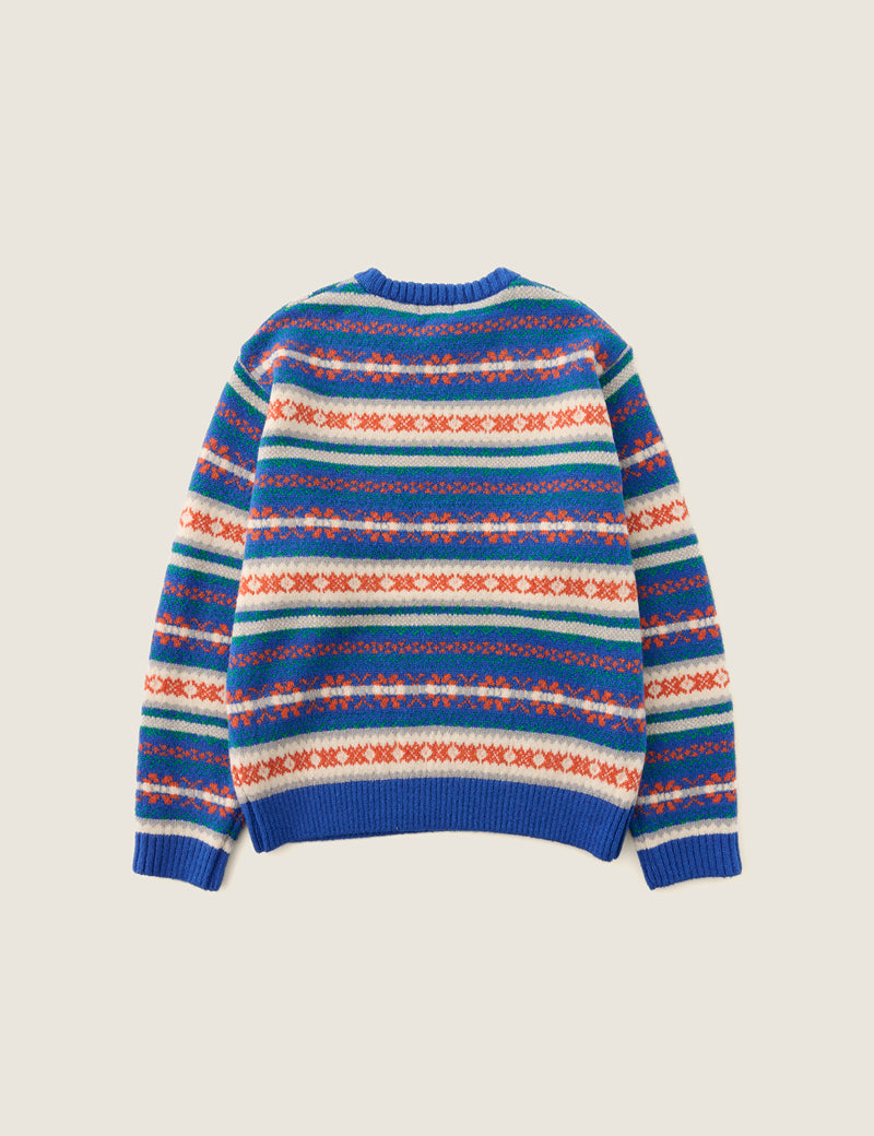 Pull Jacquard Grandpa Knit - Sienne