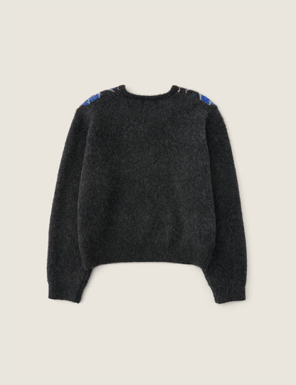 Pull Heart Argyle - Sienne