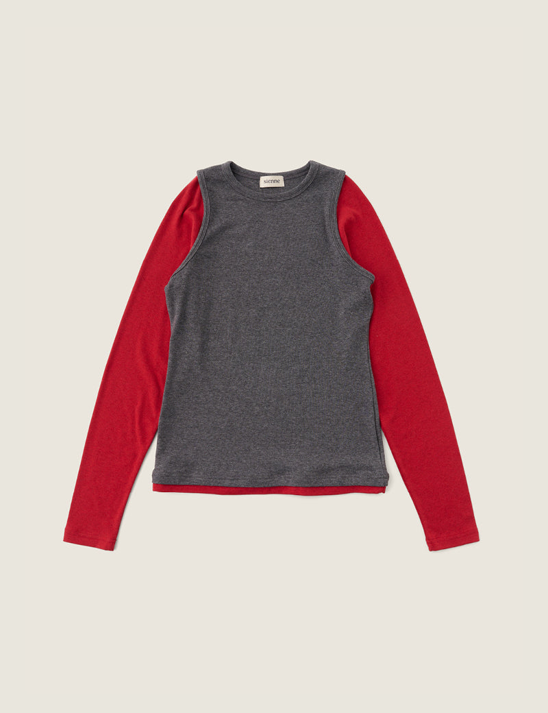 Top Superposé Rouge - Sienne