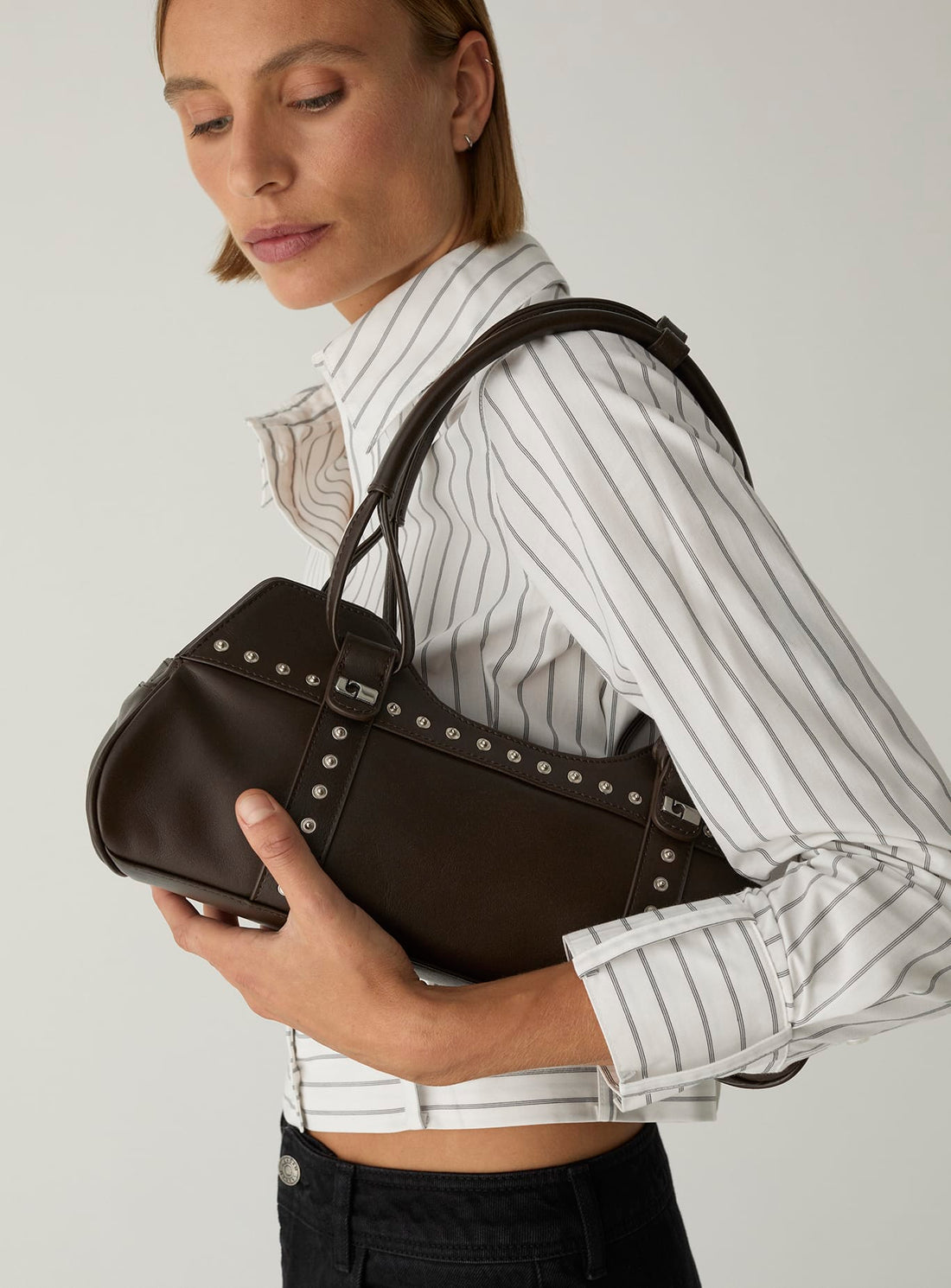 Sac Jane marron en cuir Laagam – vue de face