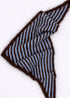 Écharpe triangle Jenna en mohair rayures chocolat et bleu ciel Surprise