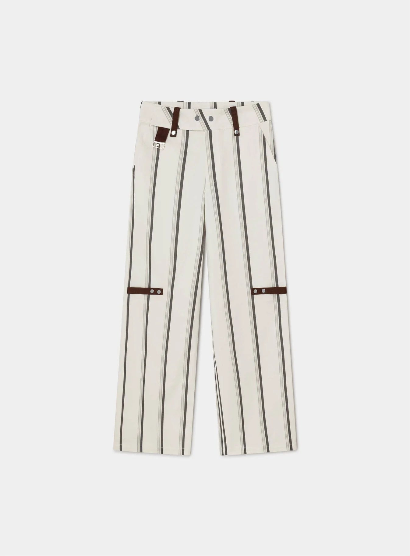 Pantalon Blanc Rayé Velia - Laagam