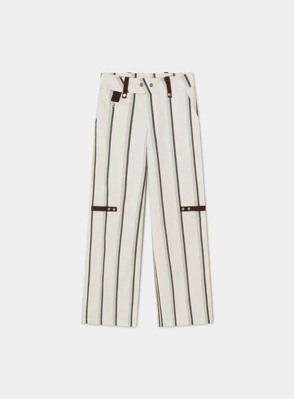 Pantalon Blanc Rayé Velia - Laagam