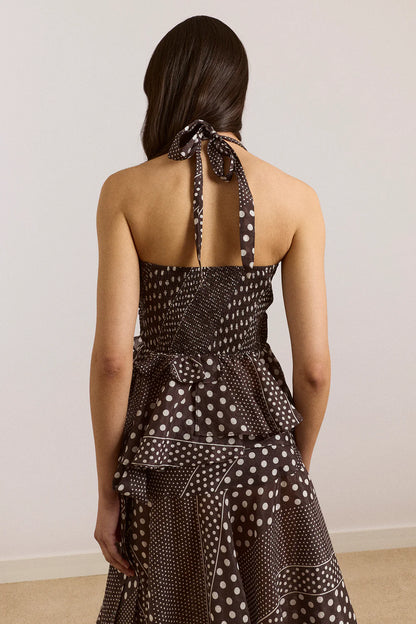 Top à Pois Leandra - Damson Madder