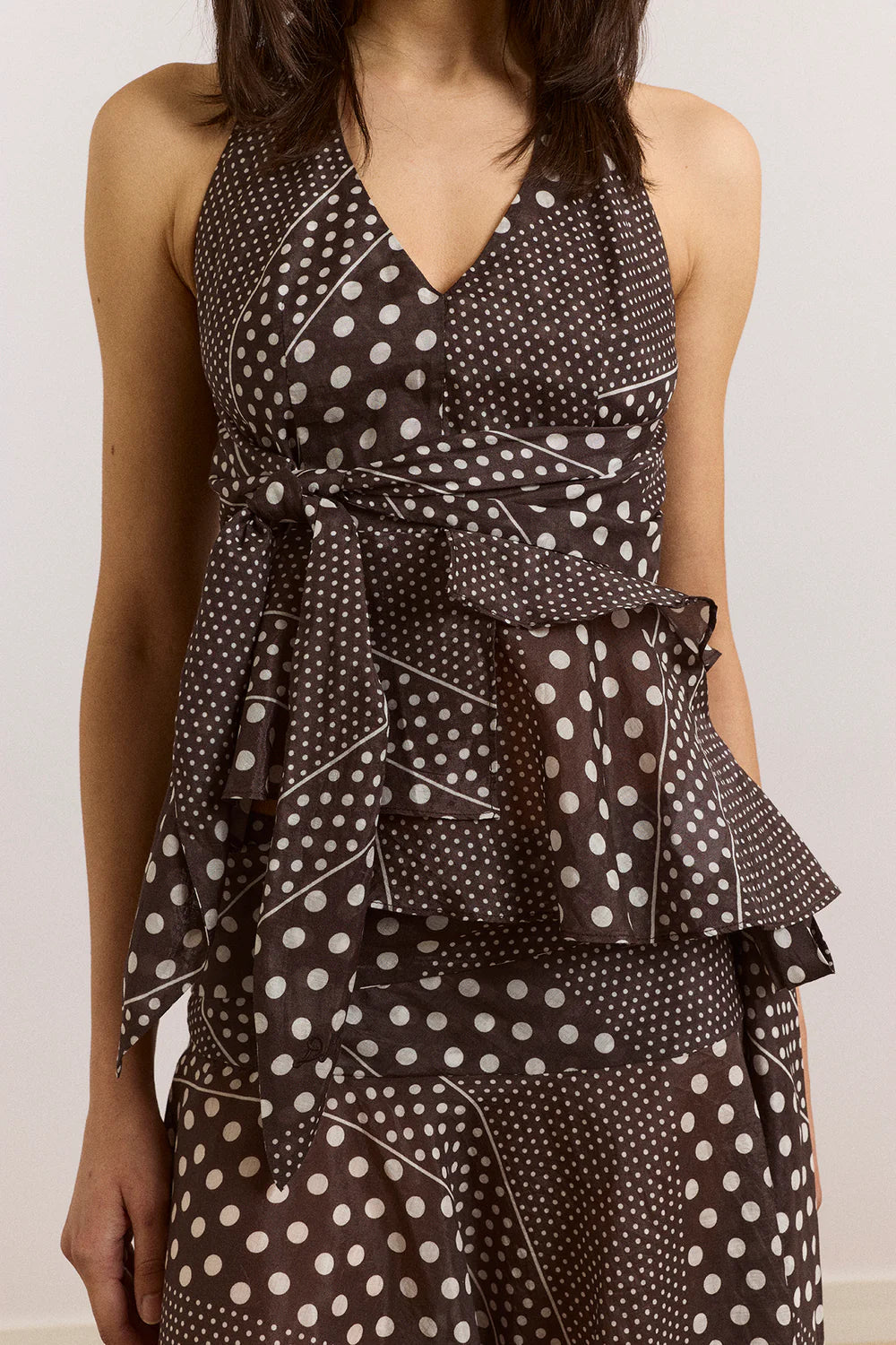 Top à Pois Leandra - Damson Madder