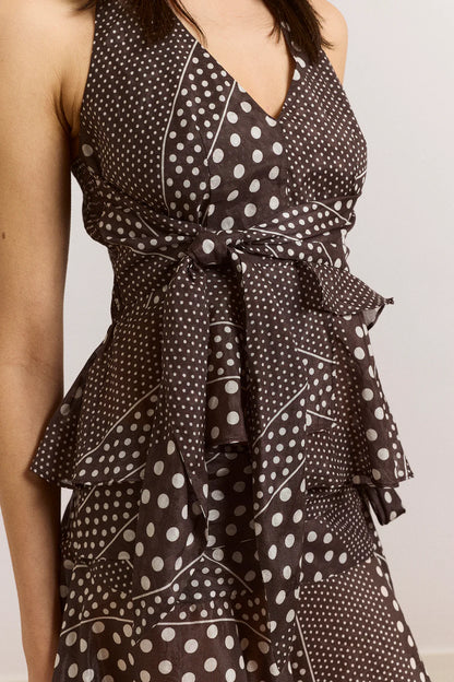 Top à Pois Leandra - Damson Madder