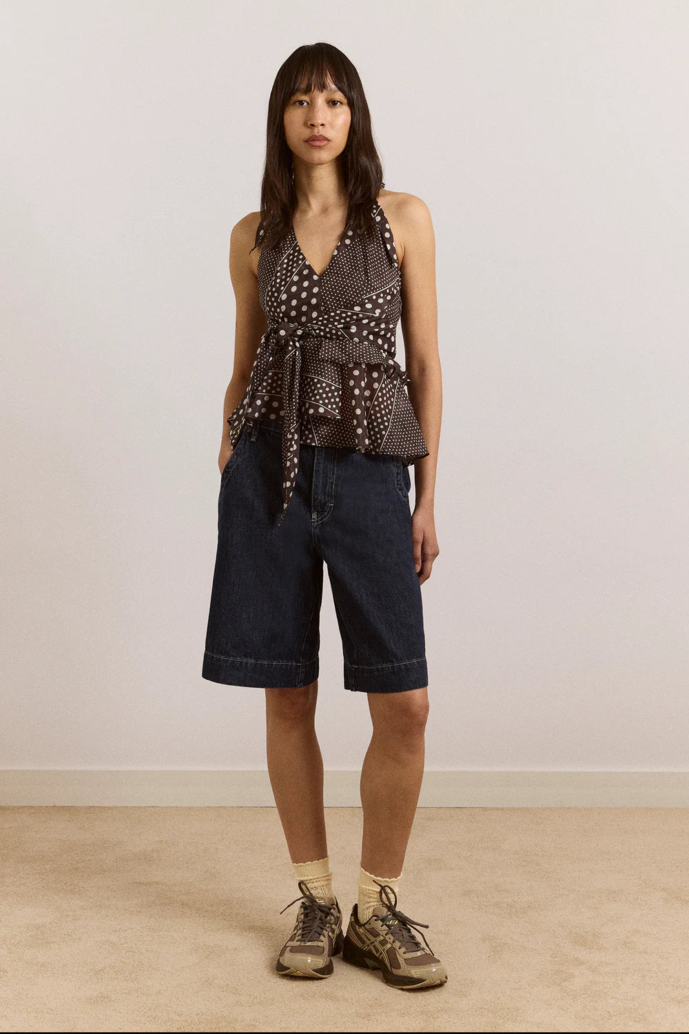 Top à Pois Leandra - Damson Madder