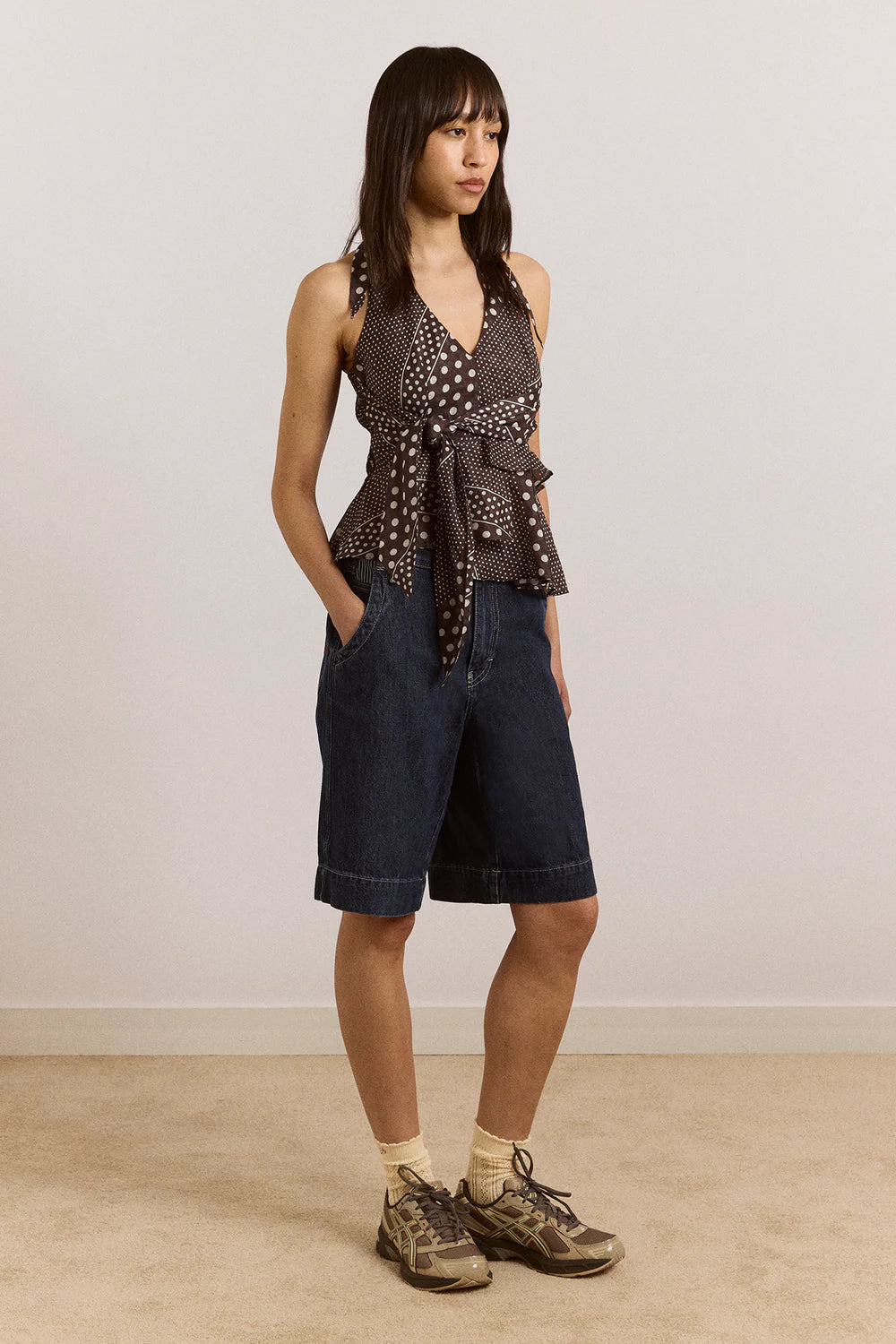 Top à Pois Leandra - Damson Madder