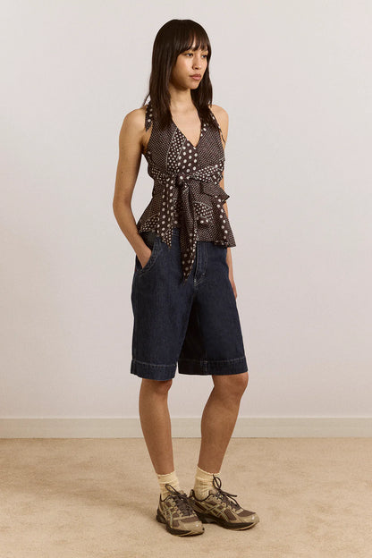 Top à Pois Leandra - Damson Madder