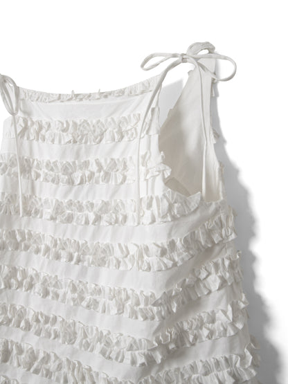 Top Leili Ruffle Blanc - Damson Madder