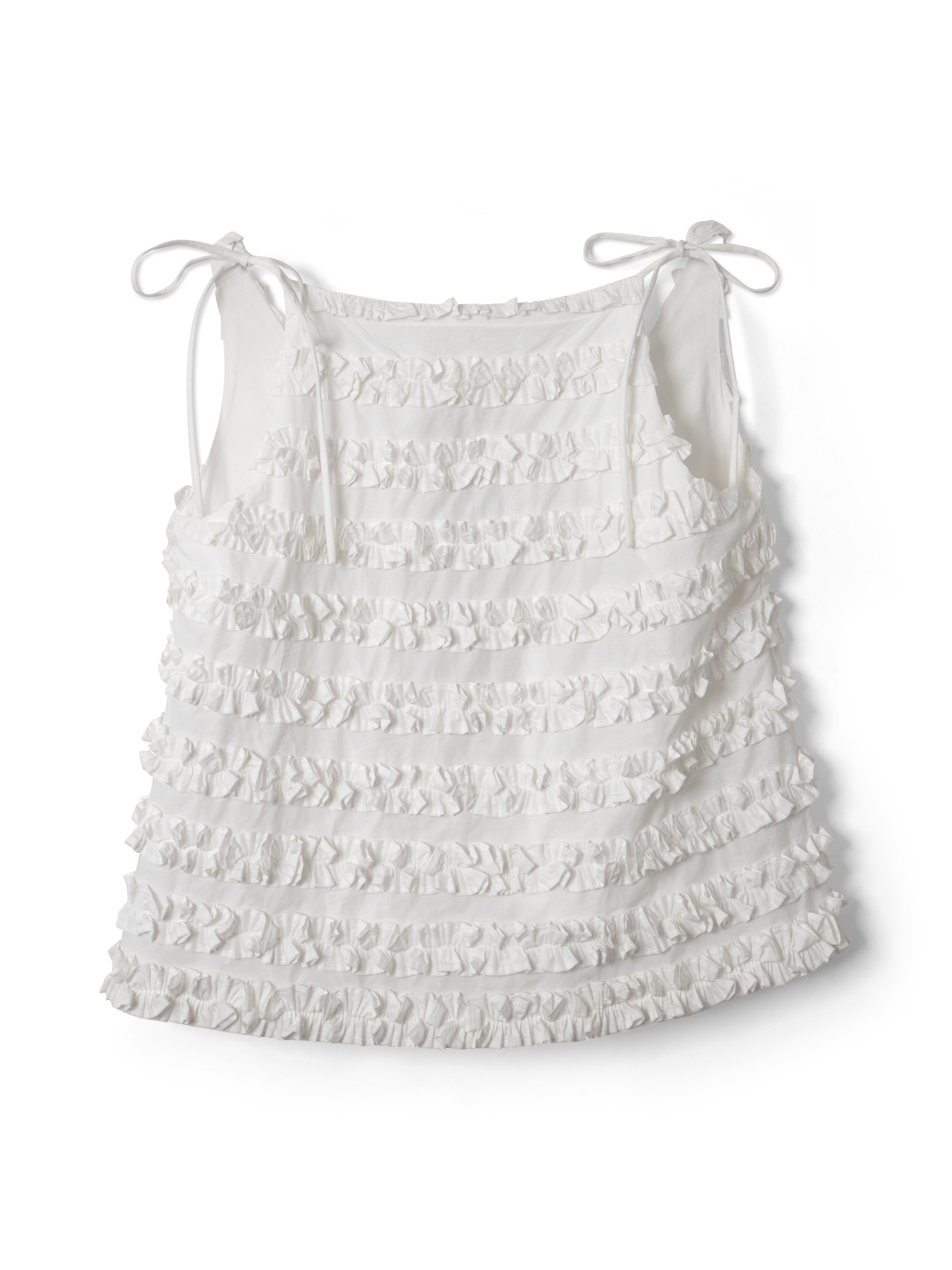 Top Leili Ruffle Blanc - Damson Madder