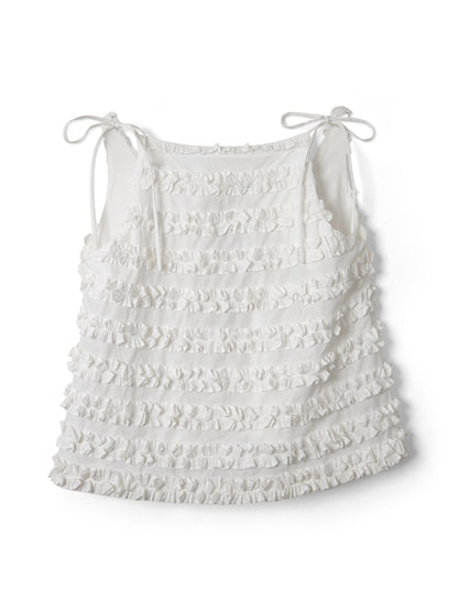 Top Leili Ruffle Blanc - Damson Madder