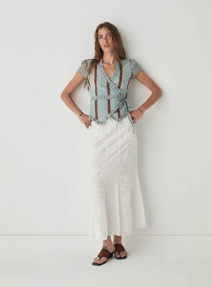 Jupe Midi Blanche Lila - Laagam