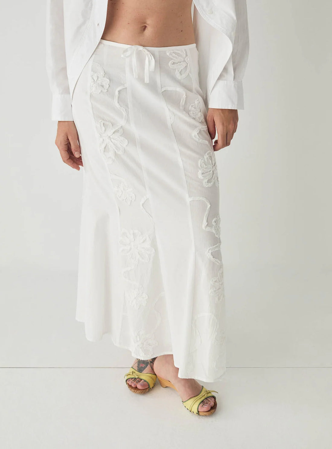 Jupe Midi Blanche Lila - Laagam