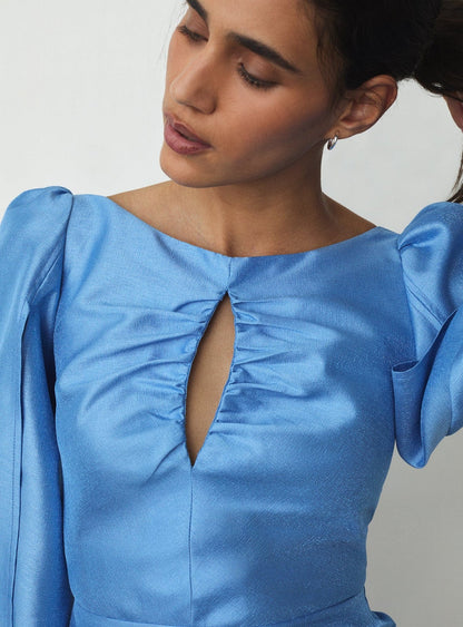 Robe Courte Liza Bleu - Laagam