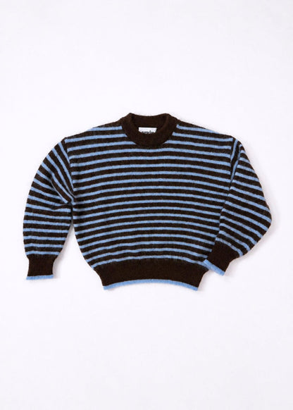 Pull Lala en mohair rayures chocolat et bleu ciel Surprise - photo 2