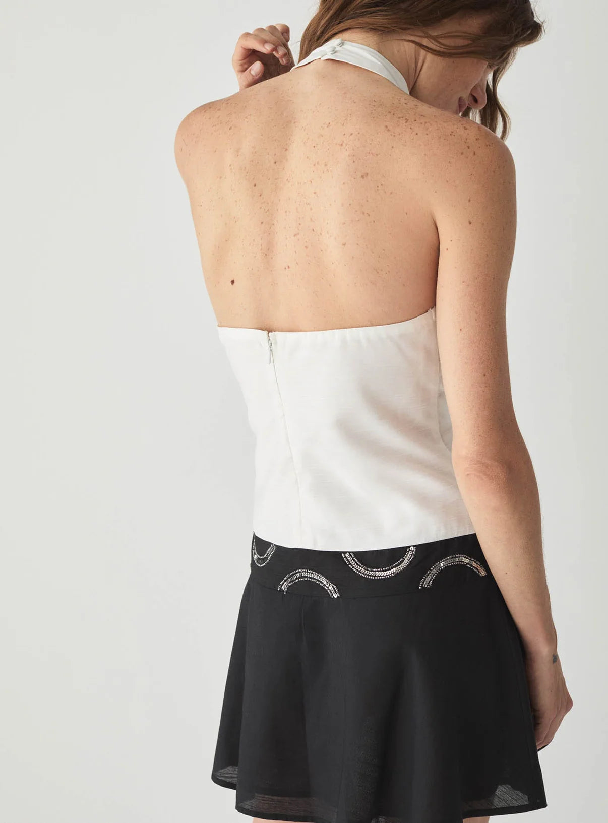 Robe Courte Noire et Blanche Malen - Laagam