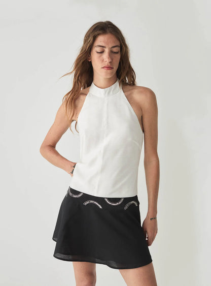 Robe Courte Noire et Blanche Malen - Laagam