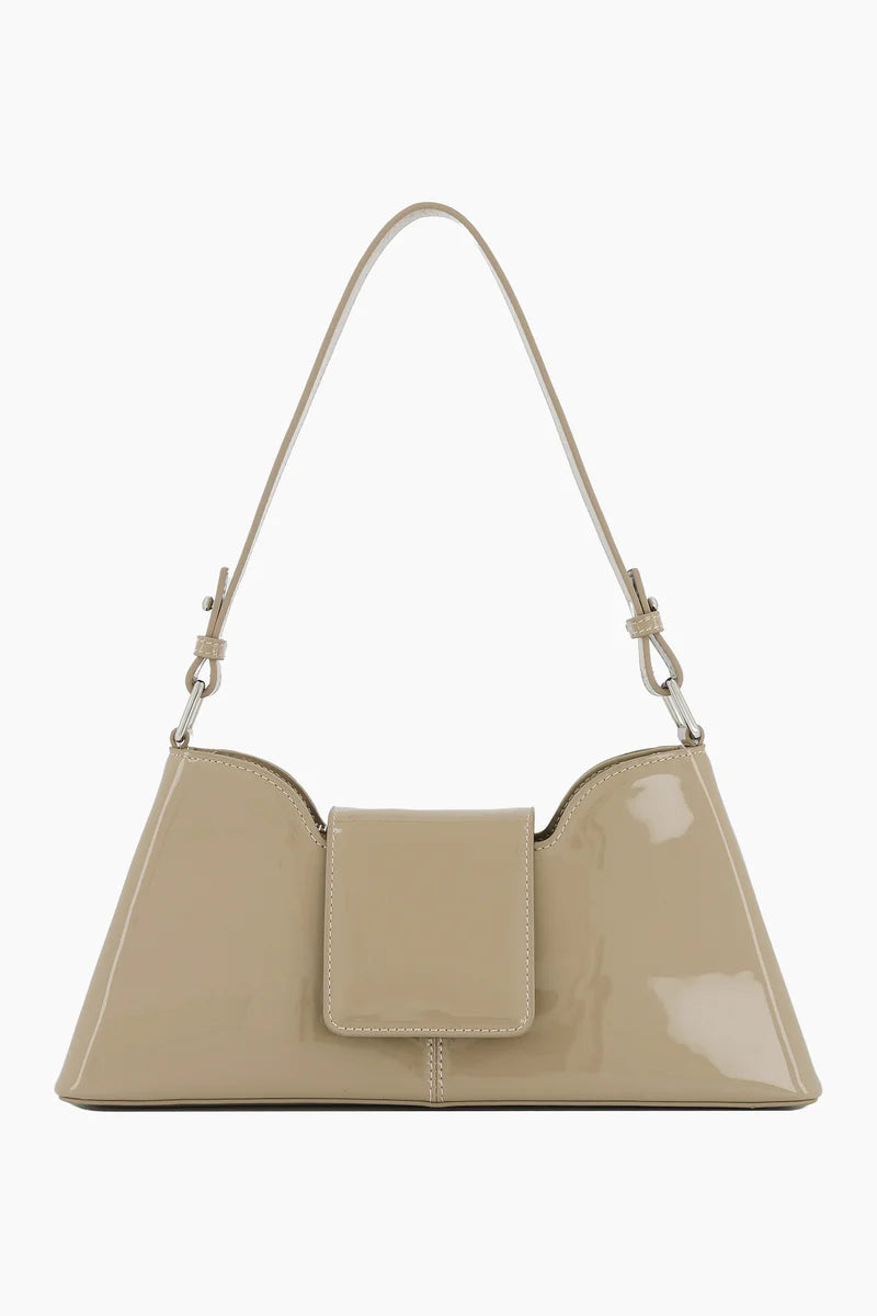 Sac Marla Beige Vernis + Porte-Clé Coeur - Justine Clenquet