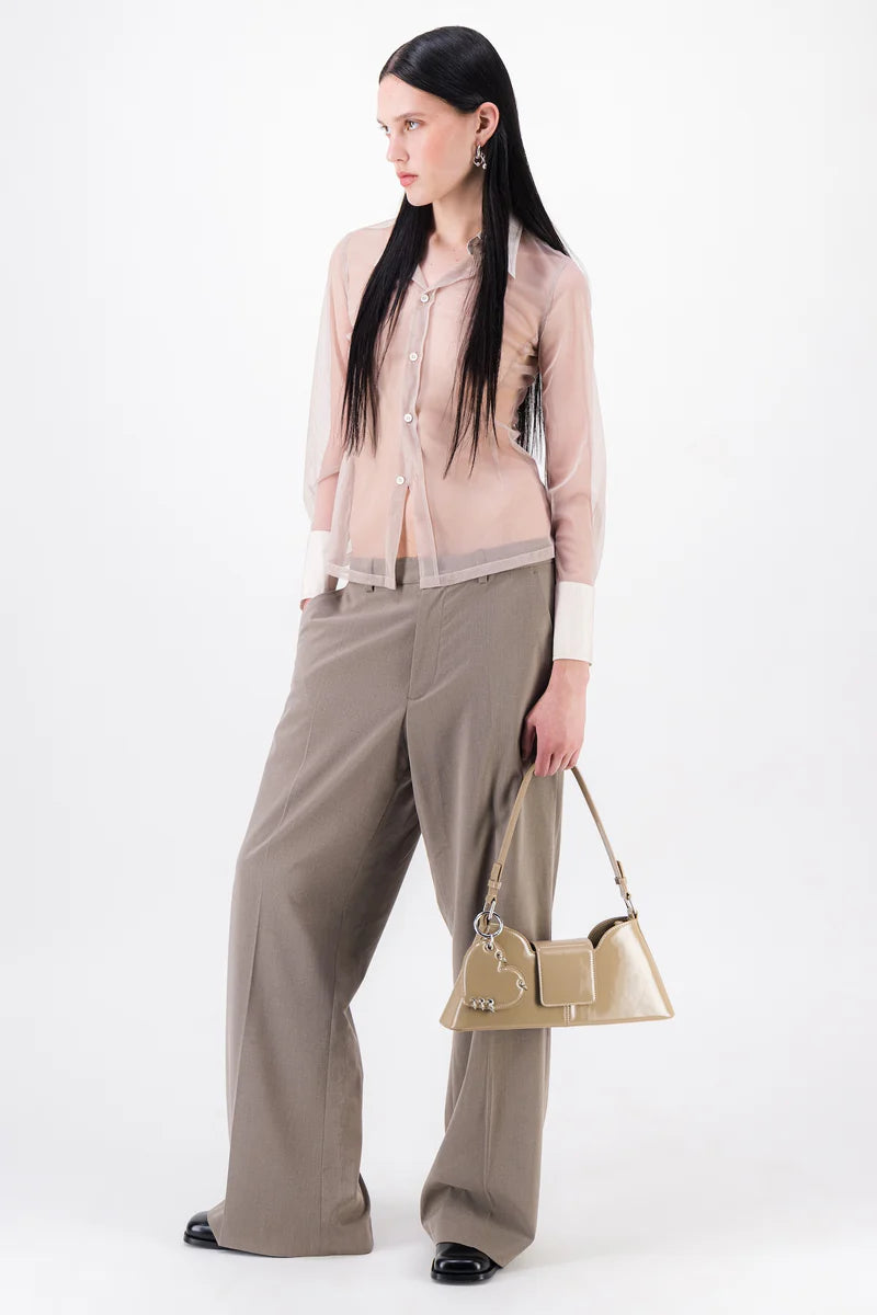 Sac Marla Beige Vernis + Porte-Clé Coeur - Justine Clenquet