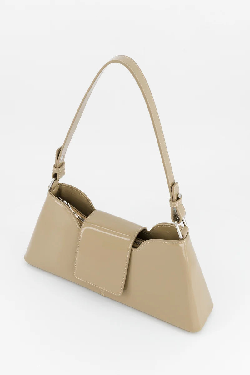 Sac Marla Beige Vernis + Porte-Clé Coeur - Justine Clenquet