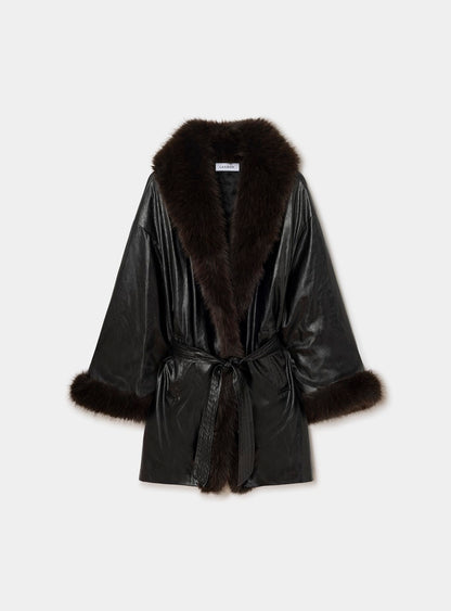 Manteau court Oriane noir Laagam – packshot