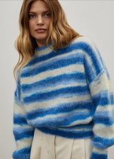 Pull Mary en mohair rayures bleues Surprise - photo 1