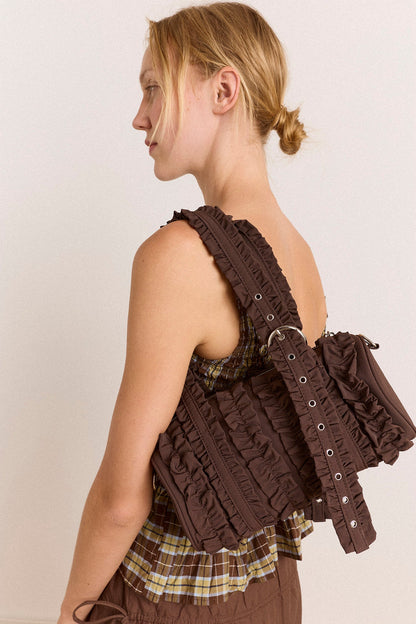 Sac à volants Waverly chocolat - Damson Madder