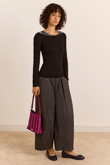 Pantalon Mara à chevrons gris - Damson Madder, photo 3