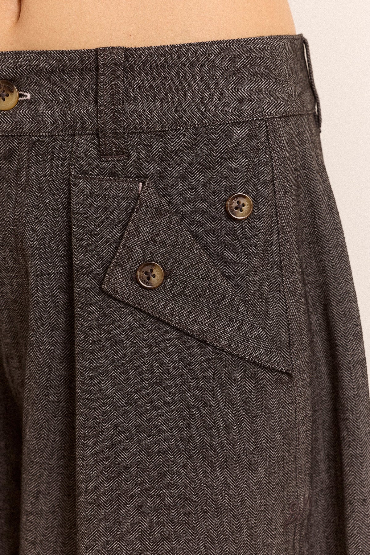 Pantalon Mara à chevrons gris - Damson Madder, photo 5