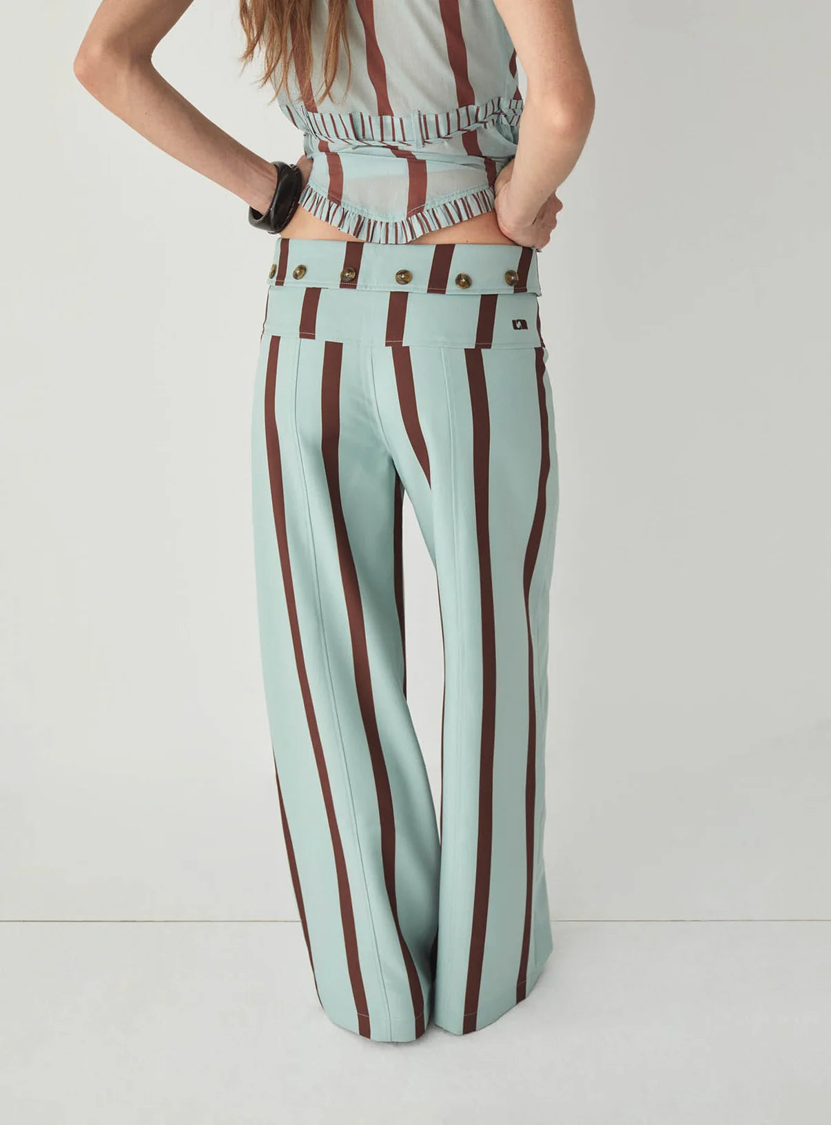Pantalon Rayé Turquoise Tashi - Laagam