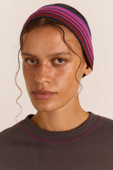 Bandeau rayé violet - Damson Madder