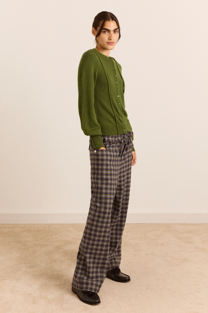 Pantalon Tomasina taille basse élastiquée Damson Madder, vue de profil