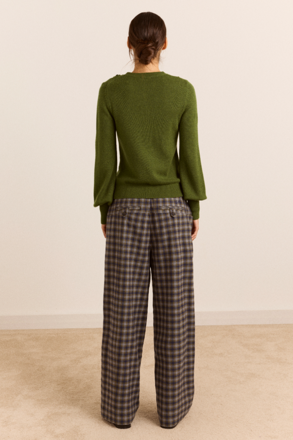 Pantalon Tomasina à carreaux Damson Madder, vue de dos