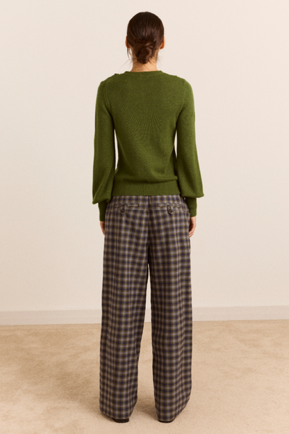 Pantalon Tomasina à carreaux Damson Madder, vue de dos