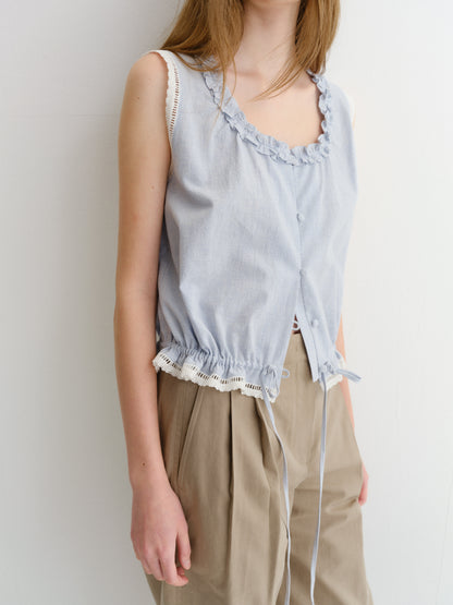 Blouse Bleue Sans Manches - Dunst