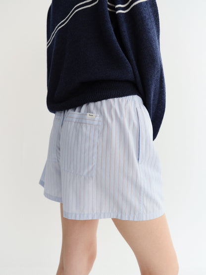 Mini Short Rayé Bleu Coton - Dunst