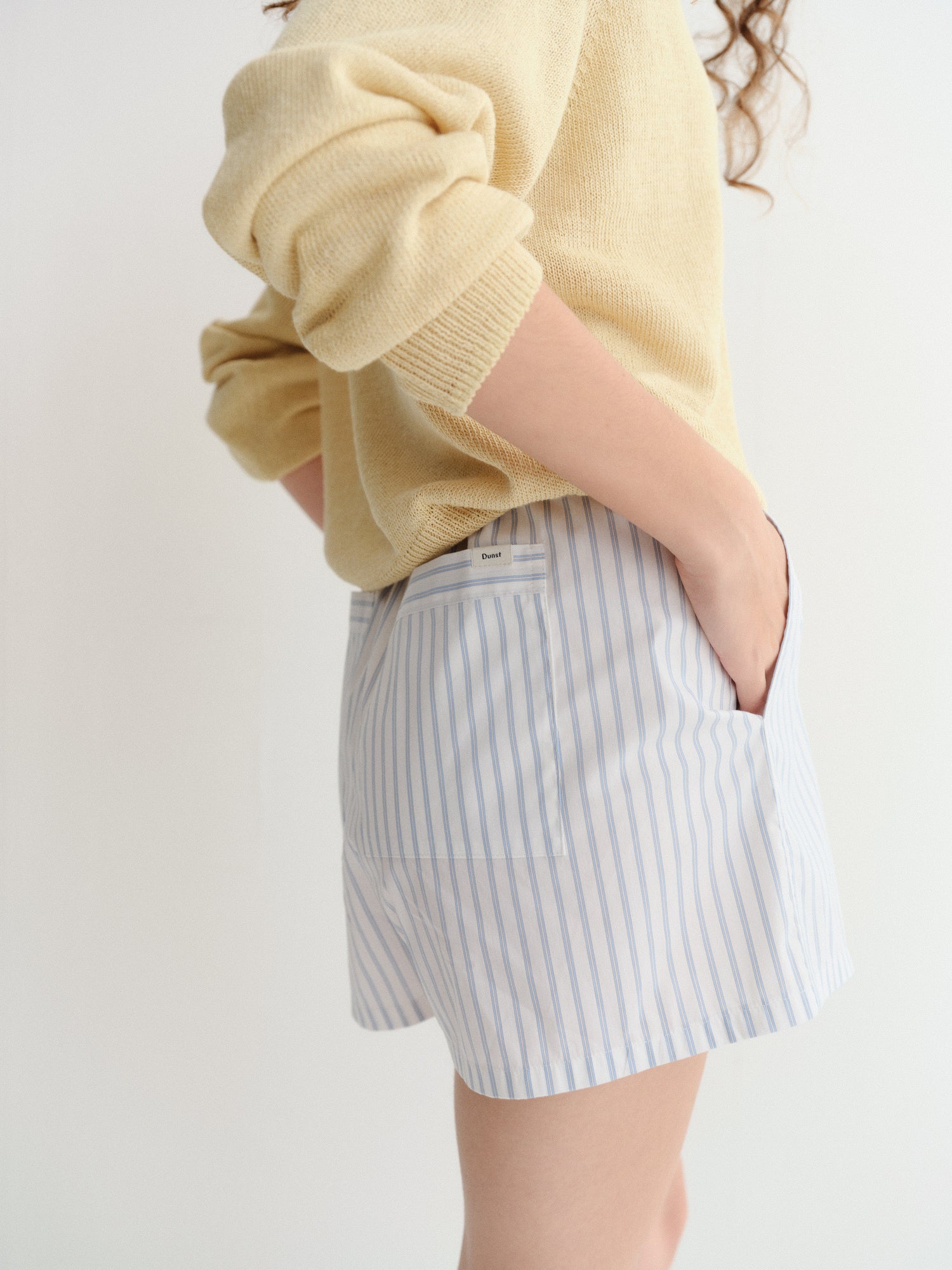 Mini Short Rayé Blanc Coton - Dunst