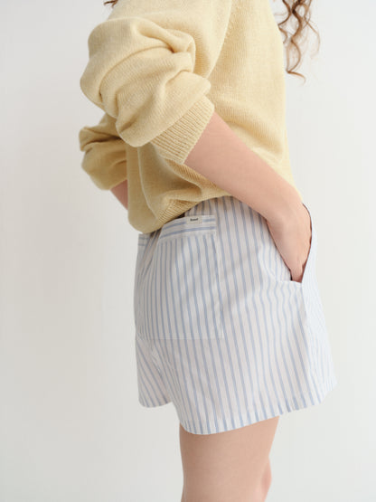 Mini Short Rayé Blanc Coton - Dunst